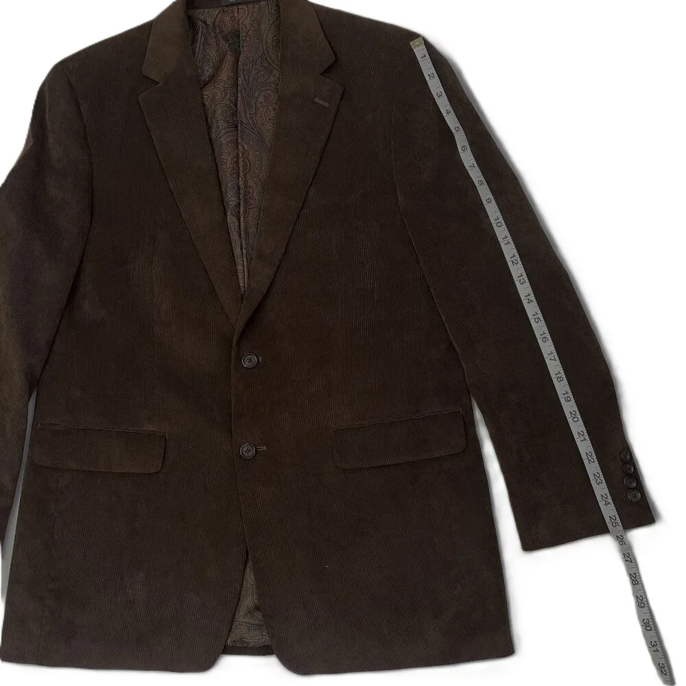 Lauren Ralph Lauren Sport Coat 42L Corduroy Chocolate Brown Blazer Suit Jacket